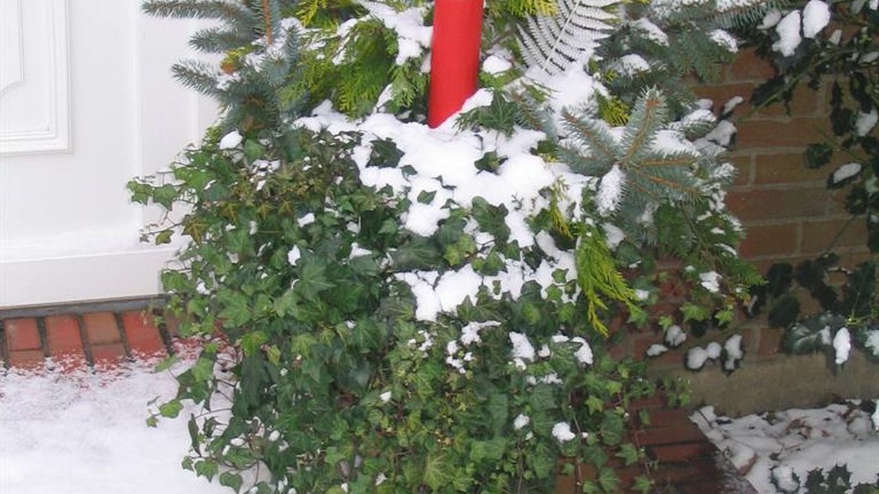 Weihnachtsschmuck vor der Fresenborg Weihnachtsschmuck vor der Fresenborg